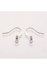 Ear Wire  Spring 15x.7mm  Platinum   NF