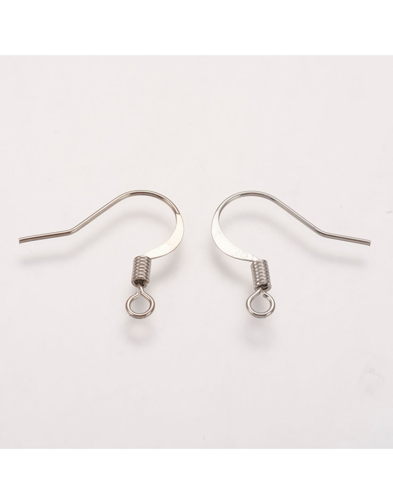 Ear Wire  Spring 15x.7mm  Platinum   NF