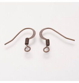 Ear Wire Spring 15x.7mm Antique Copper NF