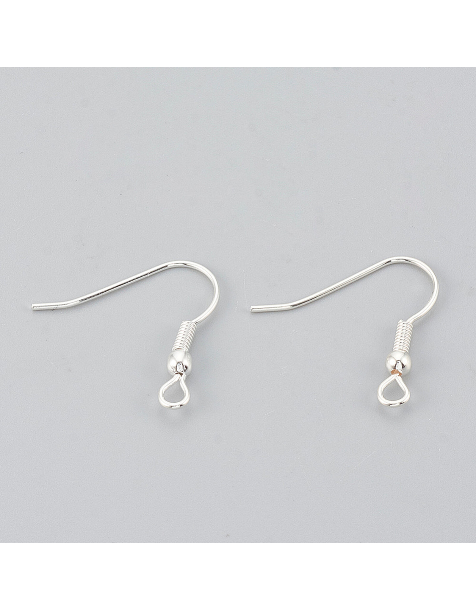 Ear Wire Ball & Spring 18x.8mm Silver NF