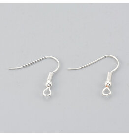 Ear Wire Ball & Spring 18x.8mm Silver NF