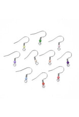 Ear Wire 19mm Stainless Steel NF Random Colours x10 Pair