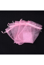 Organza Gift Bag Light Pink  15x10cm  x10