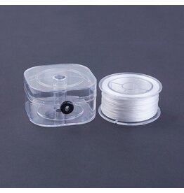 Elastic Cord  White Flat  .8mm  x50m