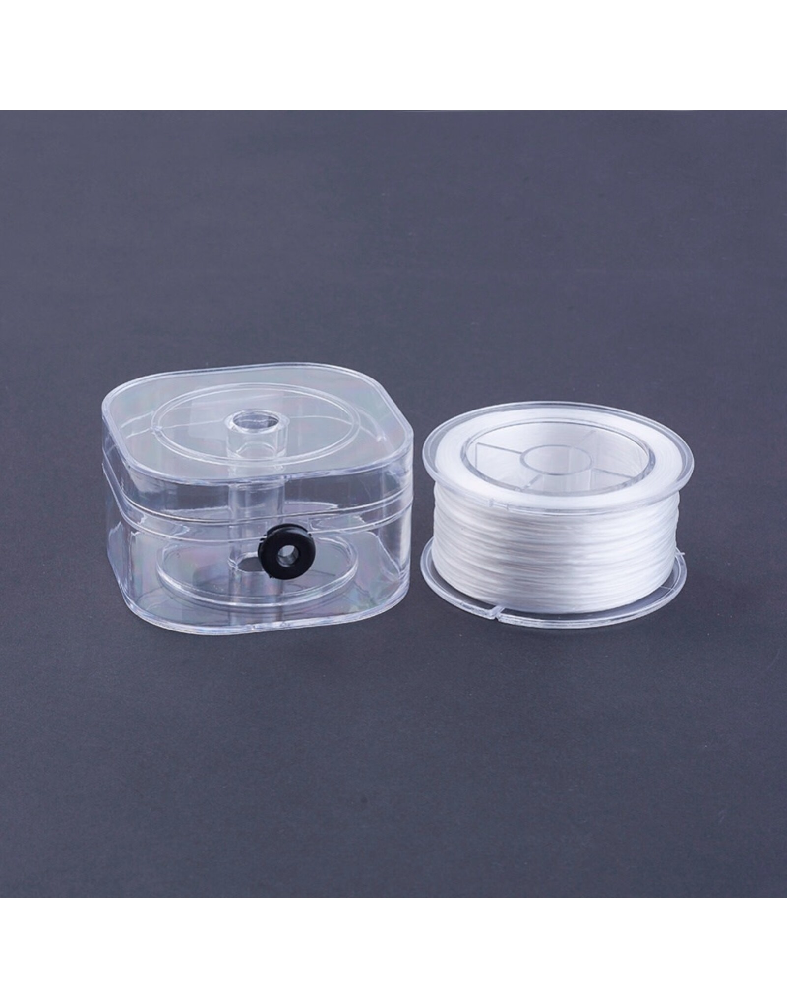 Elastic Cord  White Flat  .6mm  x50m