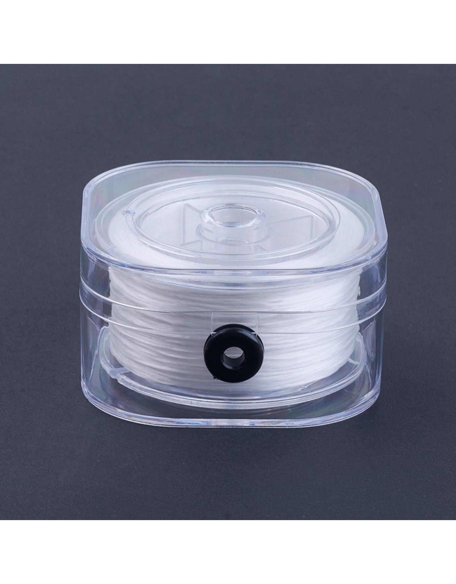 Elastic Cord  White Flat  .6mm  x50m