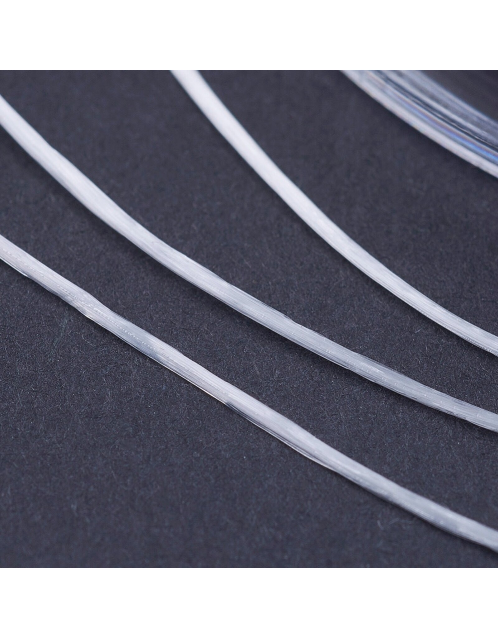 Elastic Cord  White Flat  .6mm  x50m