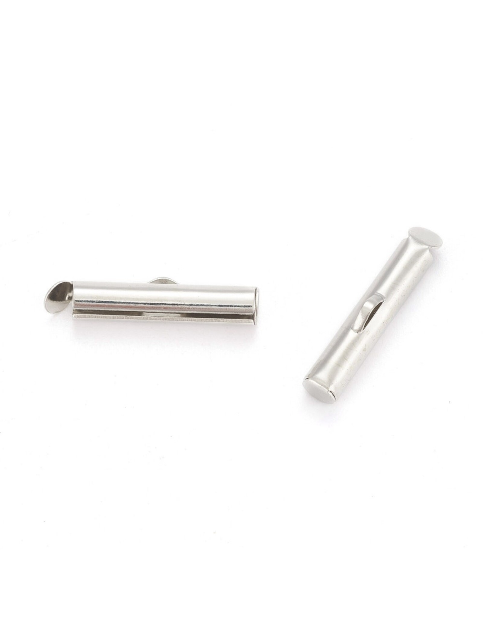 Slide On Clasp Tube 5x20mm Platinum