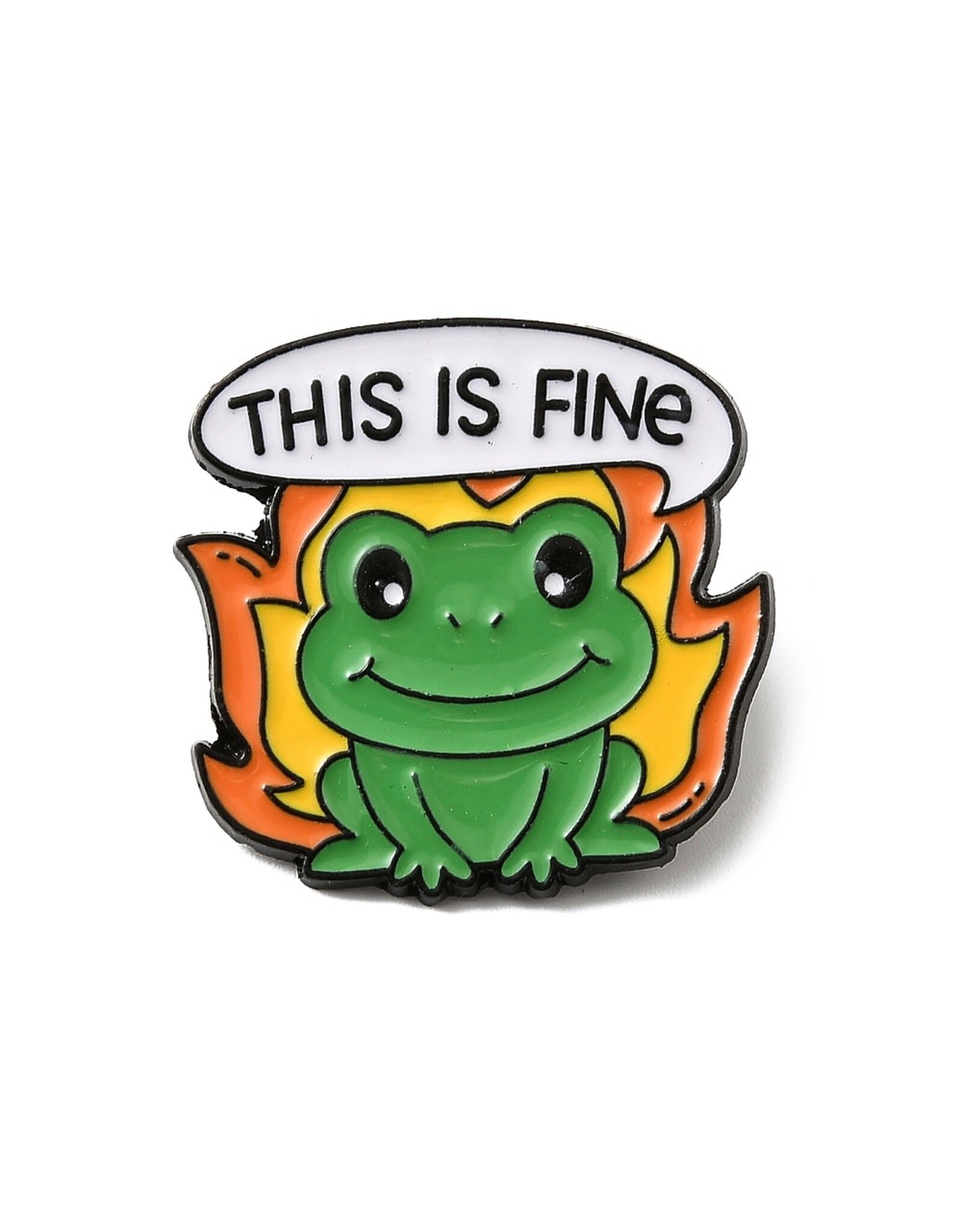 Frog On Fire Lapel Pin  30mm   x1