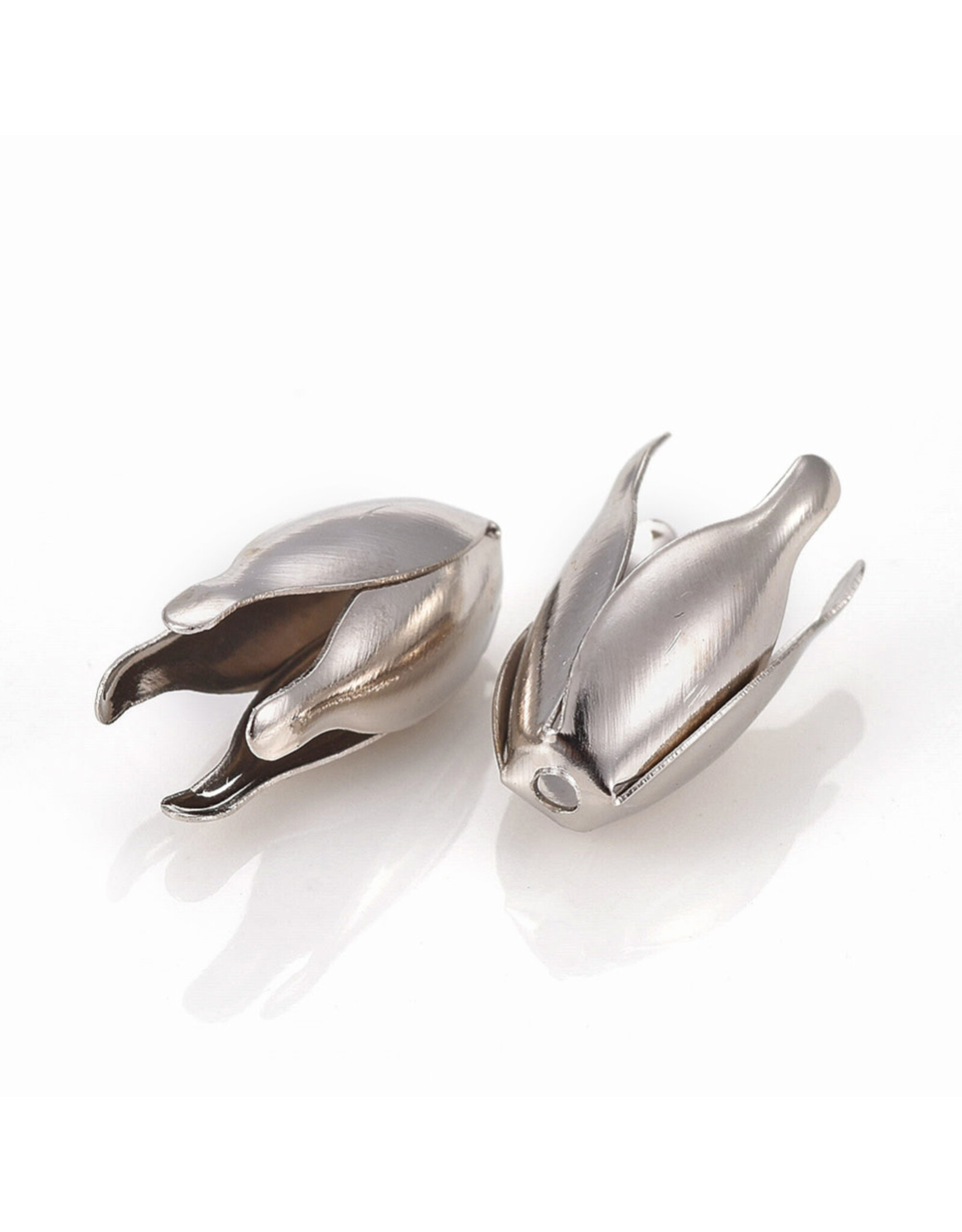 Bead Cap Flower 13x8 Platinum