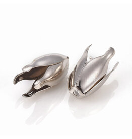 Bead Cap Flower 13x8 Platinum