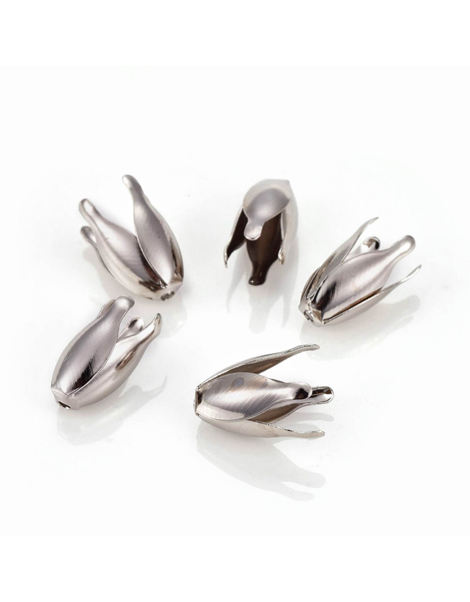 Bead Cap Flower 13x8 Platinum