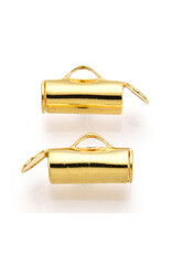 Slide On Clasp Tube 5x10mm Gold