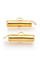 Slide On Clasp Tube 5x20mm Gold