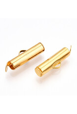 Slide On Clasp Tube 5x20mm Gold