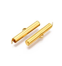 Slide On Clasp Tube 5x30mm Gold