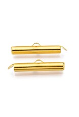 Slide On Clasp Tube 5x30mm Gold