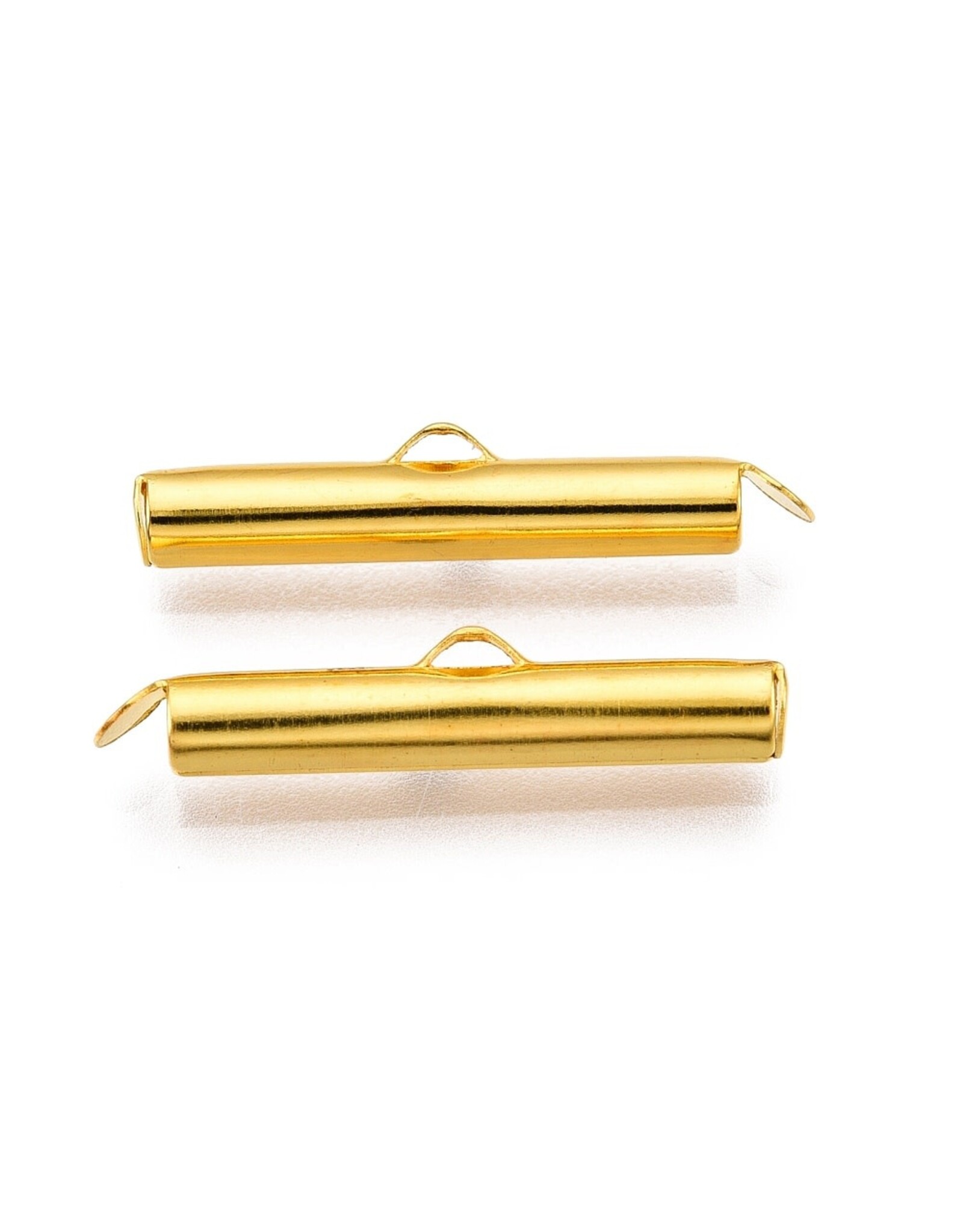Slide On Clasp Tube 5x30mm Gold
