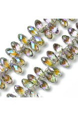 13x6mm Top Drilled Drop Olive AB  x90