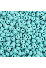Czech 401003 6 Seed Opaque  Turquoise Blue Matte
