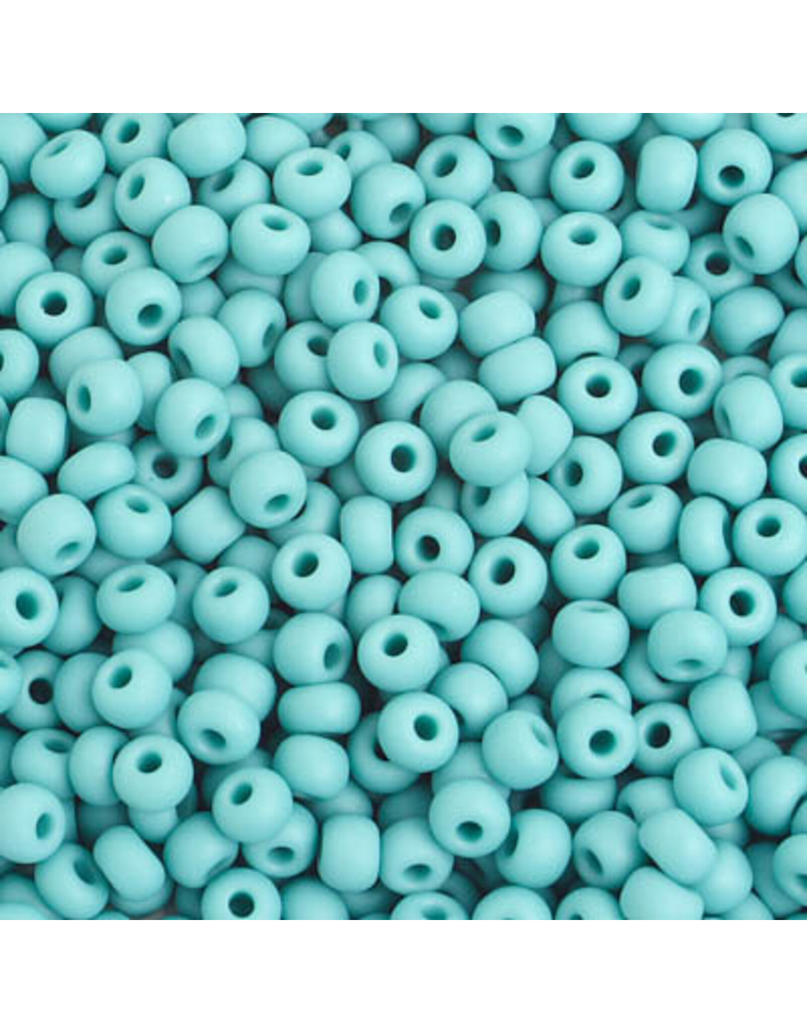 Czech 401003 6 Seed Opaque  Turquoise Blue Matte