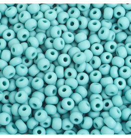 Czech 401003 6 Seed Opaque  Turquoise Blue Matte