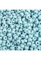 Czech 401080 6  Seed  Opaque Turquoise Blue AB Matte