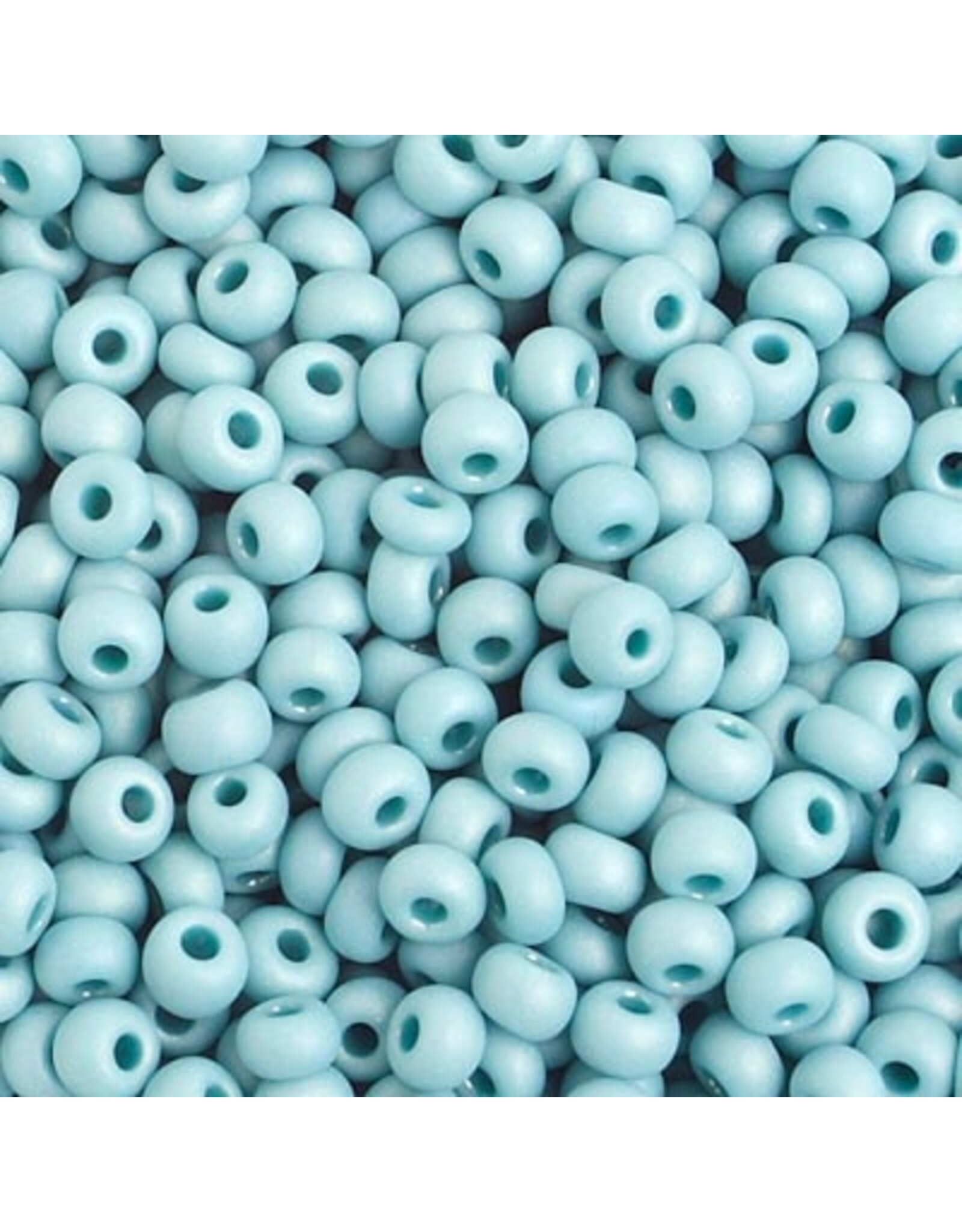 Czech 401080 6  Seed  Opaque Turquoise Blue AB Matte