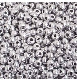 Czech 402225  6  Seed   Silver Metallic Matte
