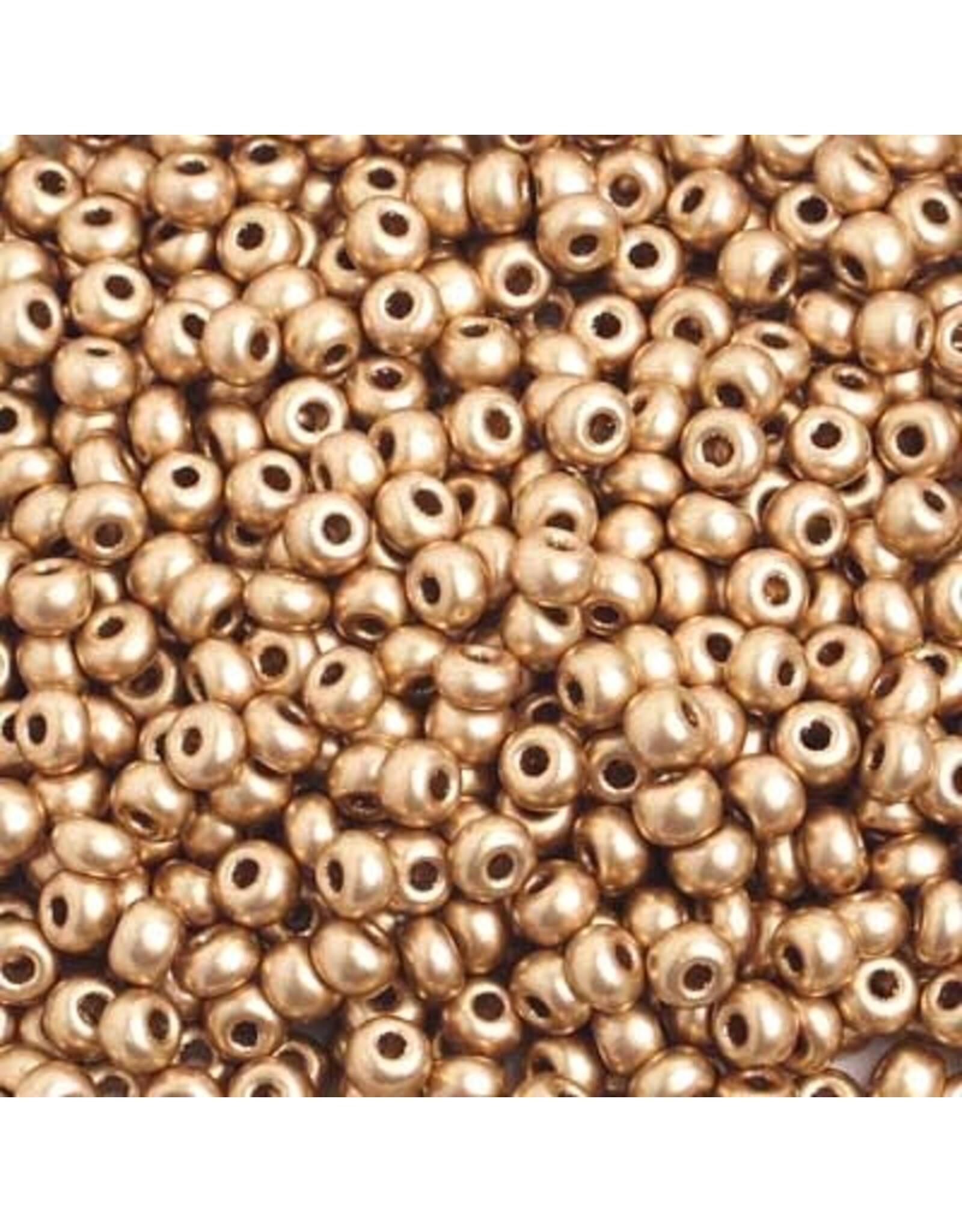 Czech 402218  6  Seed  Gold Matte Metallic