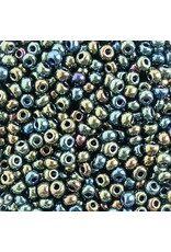 Czech 401668  6  Seed  Opaque Green AB Metallic