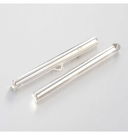 Slide On Clasp Tube Brass 2x40mm Silver