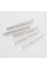 Slide On Clasp Tube Brass 2x40mm Silver