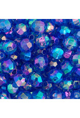 Faceted Round  6mm Transparent Sapphire Blue AB  x500