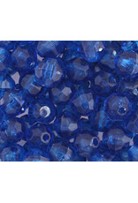 Faceted Round  6mm Transparent Dark Blue  x500