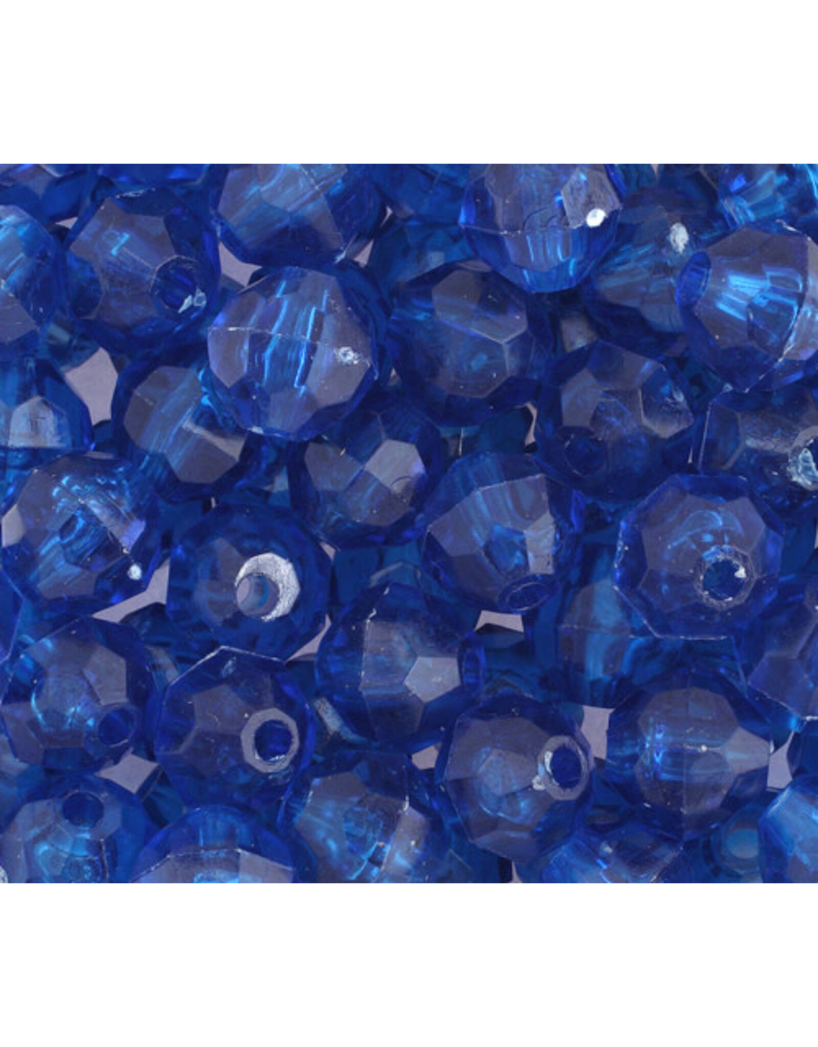 Faceted Round  6mm Transparent Dark Blue  x500