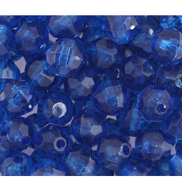 Faceted Round  6mm Transparent Dark Blue  x500