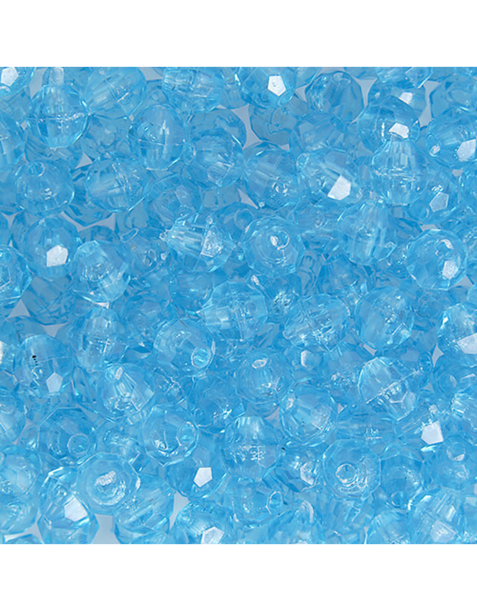 Faceted Round  6mm Transparent Aqua Blue  x500