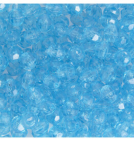 Faceted Round  6mm Transparent Aqua Blue  x500
