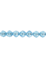 Faceted Round  6mm Transparent Aqua Blue  x500