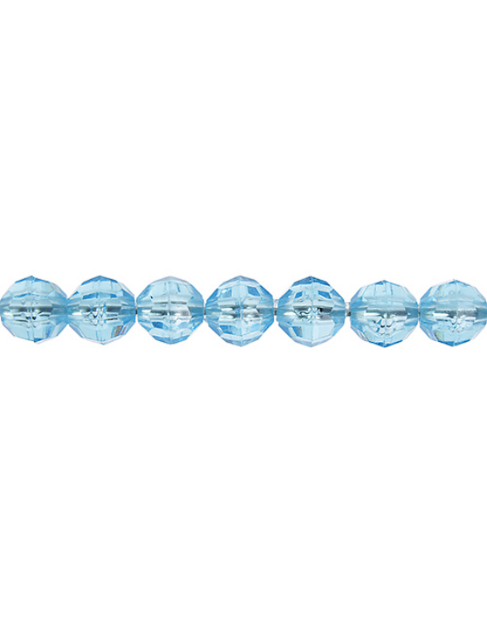 Faceted Round  6mm Transparent Aqua Blue  x500