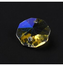 Hexagon Link  14mm (2 hole)  Clear AB  x10