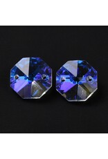 Hexagon Link  14mm (2 hole)  Clear AB  x10