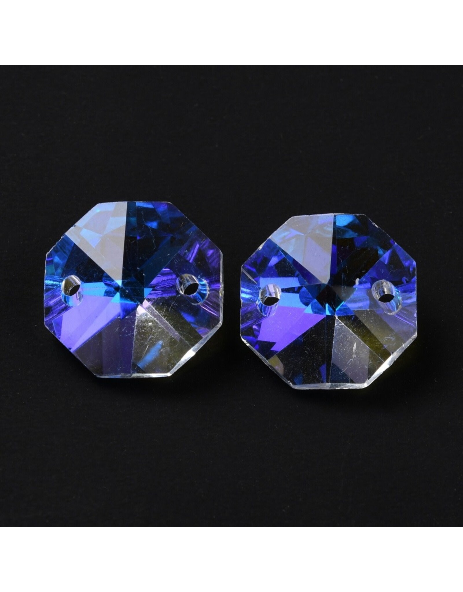 Hexagon Link  14mm (2 hole)  Clear AB  x10