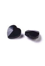 14mm Heart  Black  x10