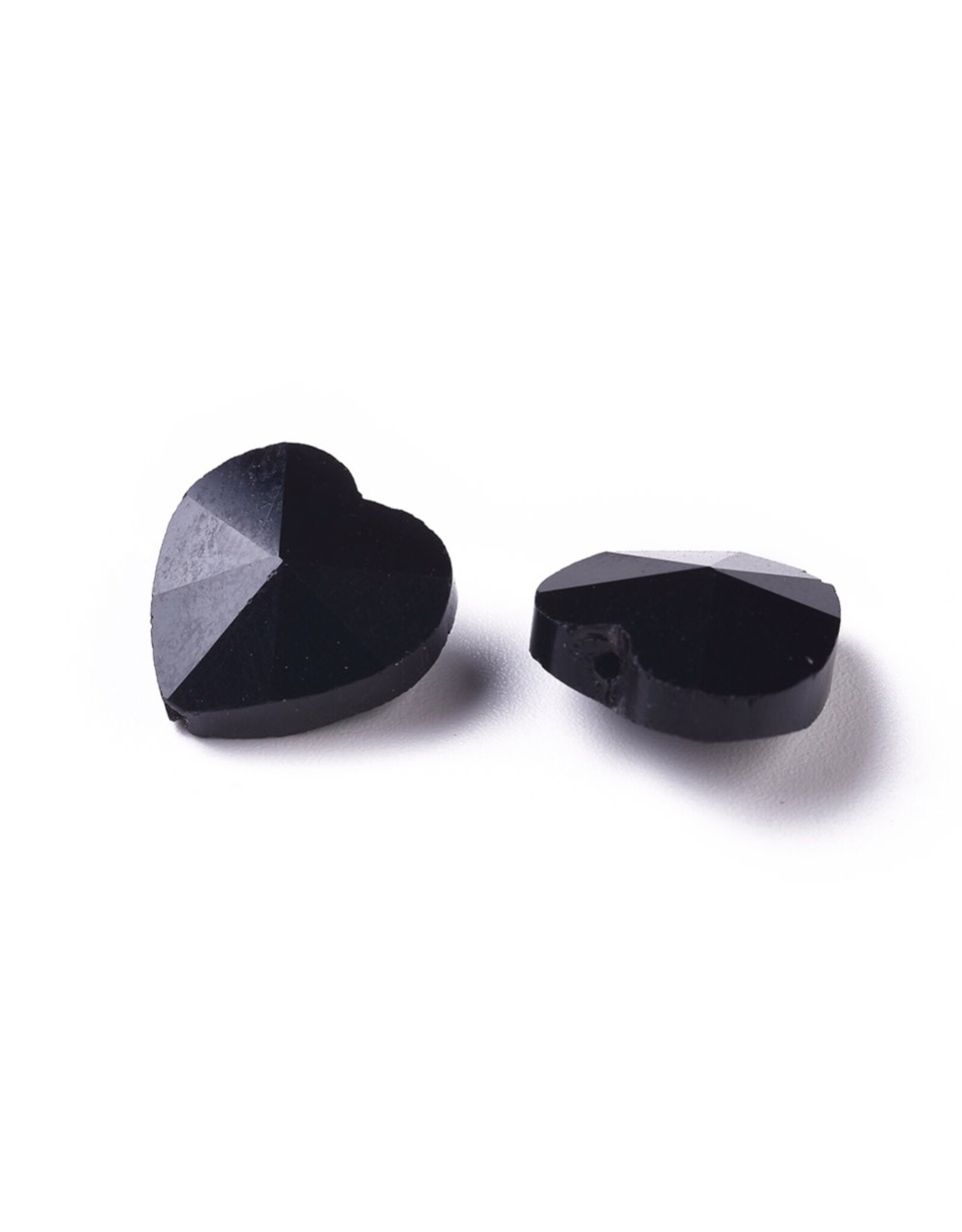 14mm Heart  Black  x10