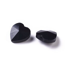 14mm Heart  Black  x10
