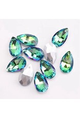 Drop Green AB Silver Back 22x13x7mm  x6