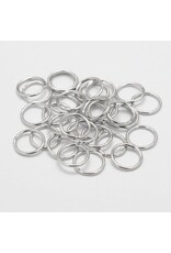 Jump Ring 5mm  Brass  Soldered Platinum approx 21g  x50 NF