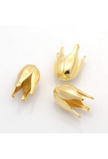 Bead Cap Flower 13x8 Gold